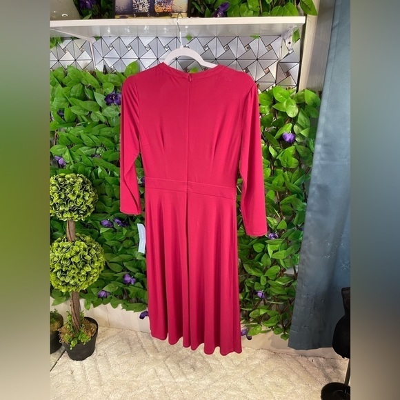 NWT London Times Women's Size 4 Pink Cut Out Neckline A-line Jersey Dress- flaw - Picture 5 of 13